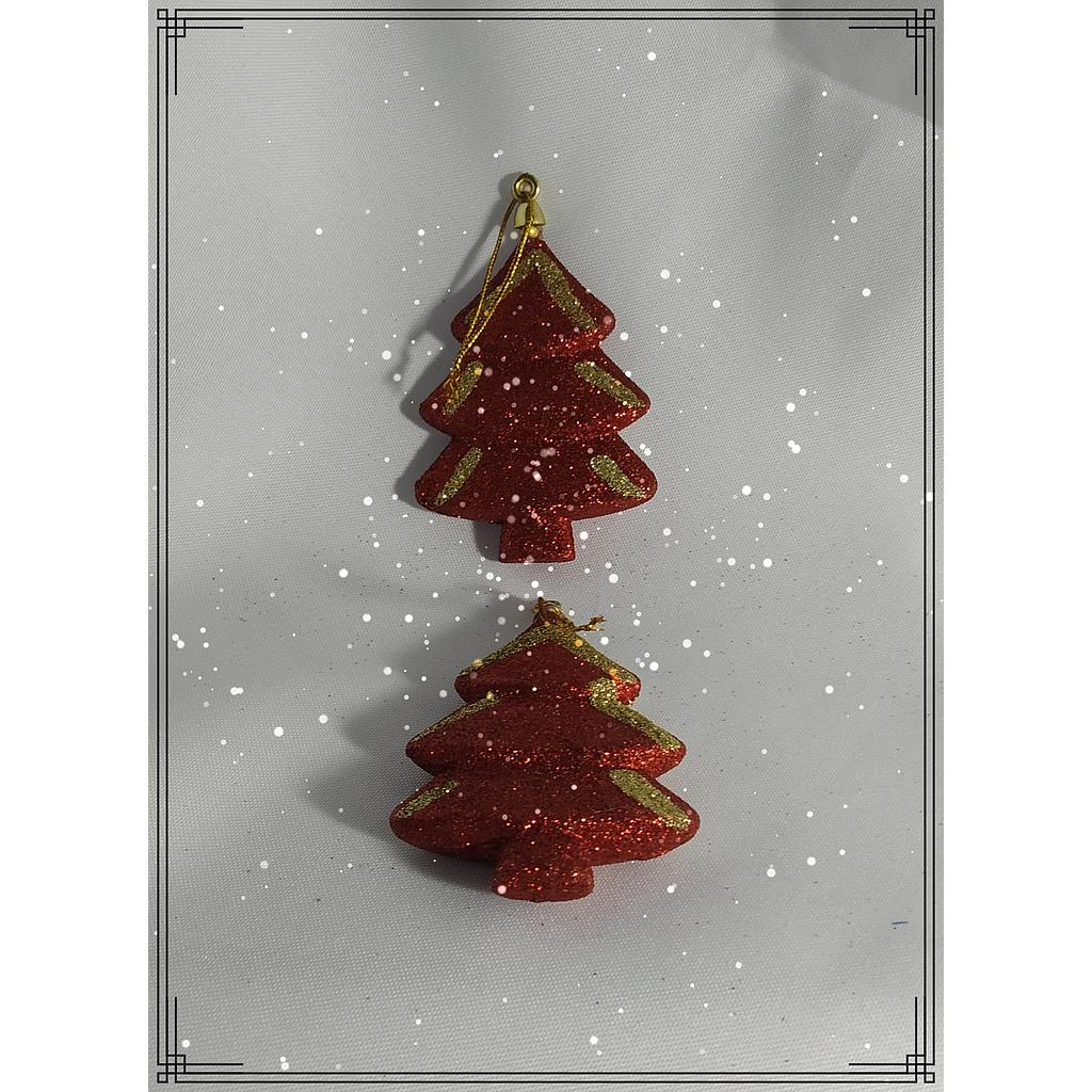 ARBOLITO 10CM ROJO Y ORO GLITER