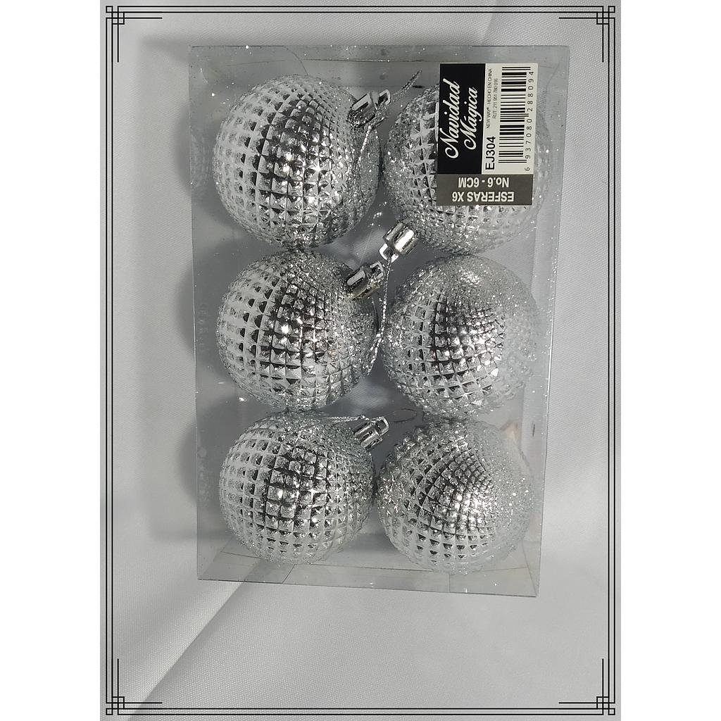 GLOBO 60MM X6 FACETADO C/GLITER