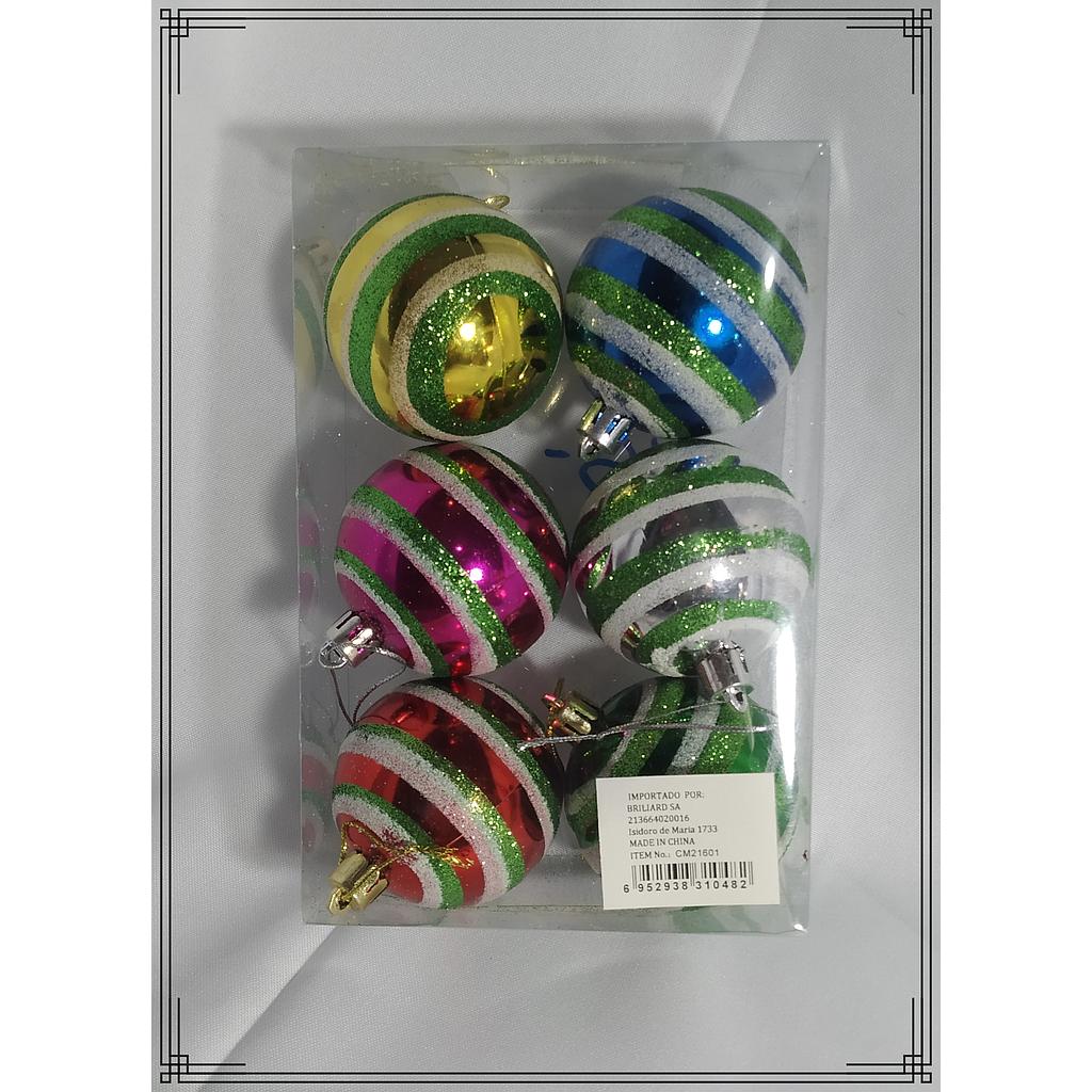 GLOBO 60MM X6  GLITTER