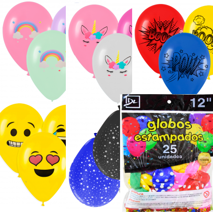 GLOBOS estampados varios