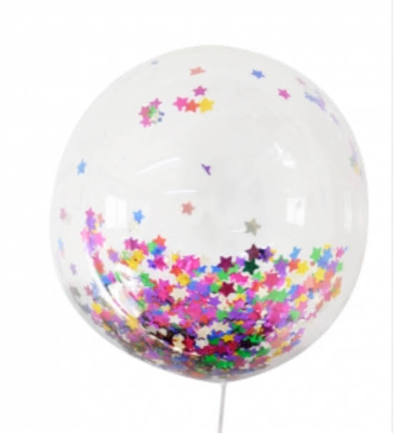 GLOBOS TRANSP 18* C/CONFETI