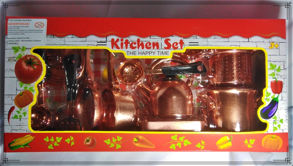 JUEGO DE COCINA OLLAS COLOR BRONCE CAJA