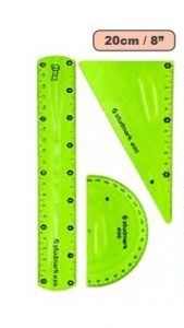 JUEGO DE GEOMETRIA 20CM FLEXIBLE