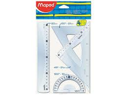 JUEGO DE GEOMETRIA 20CM MAPED 4PZS