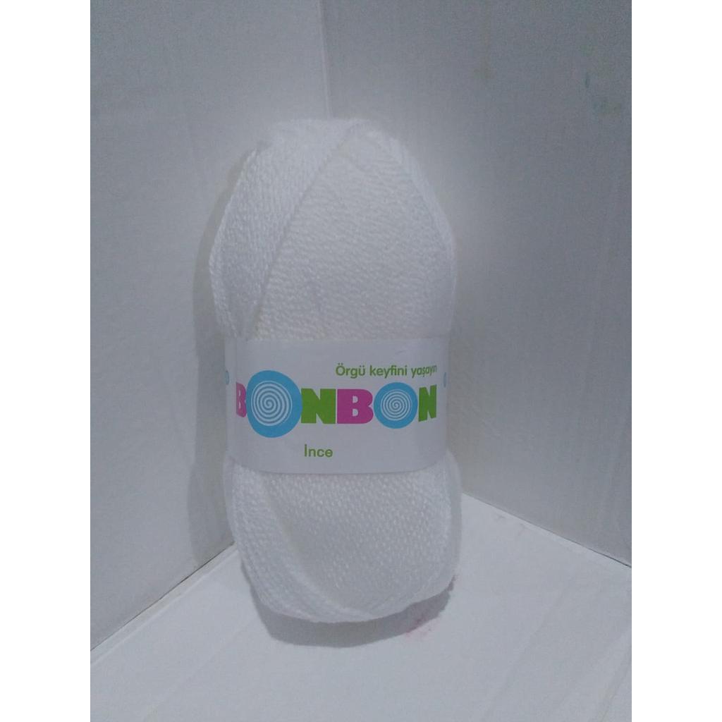 LANA 100 GRS BONBON INCE BLANCA