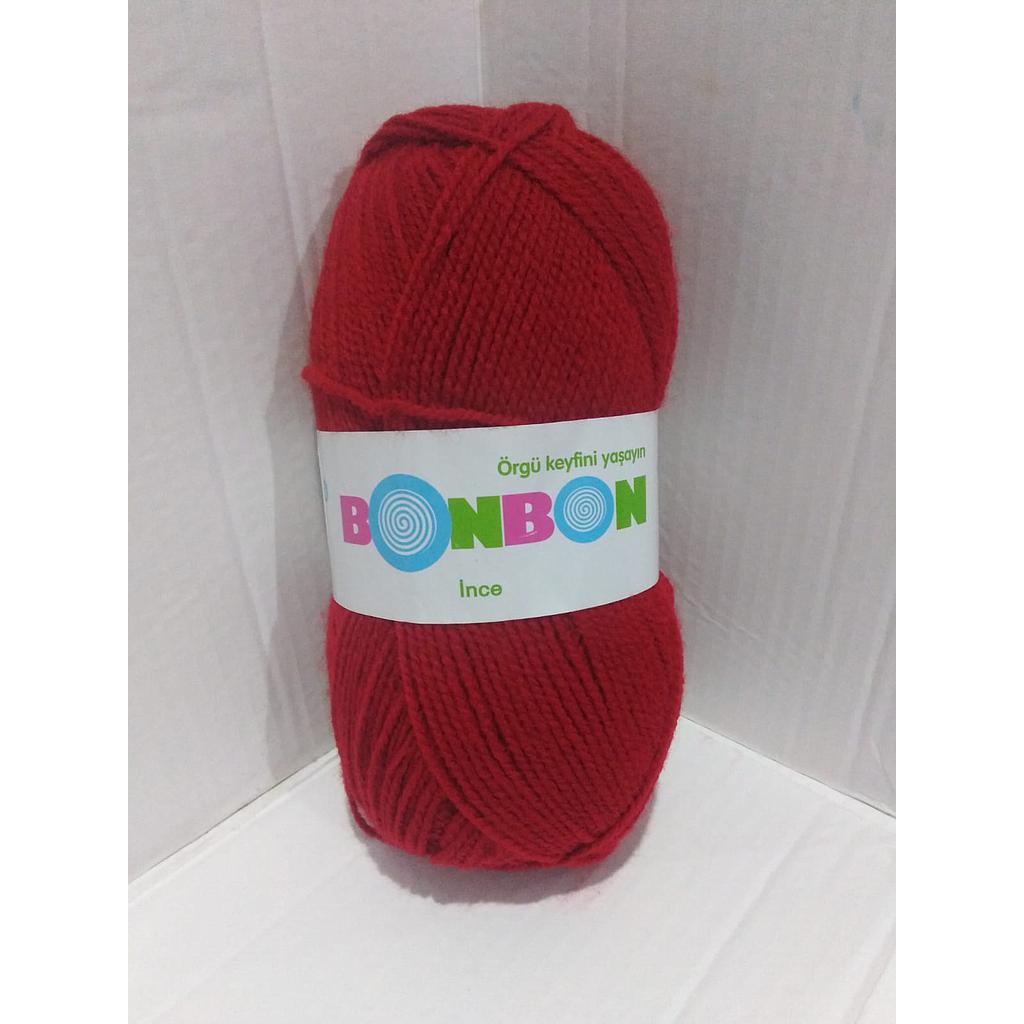 LANA 100 GRS BONBON INCE ROJA