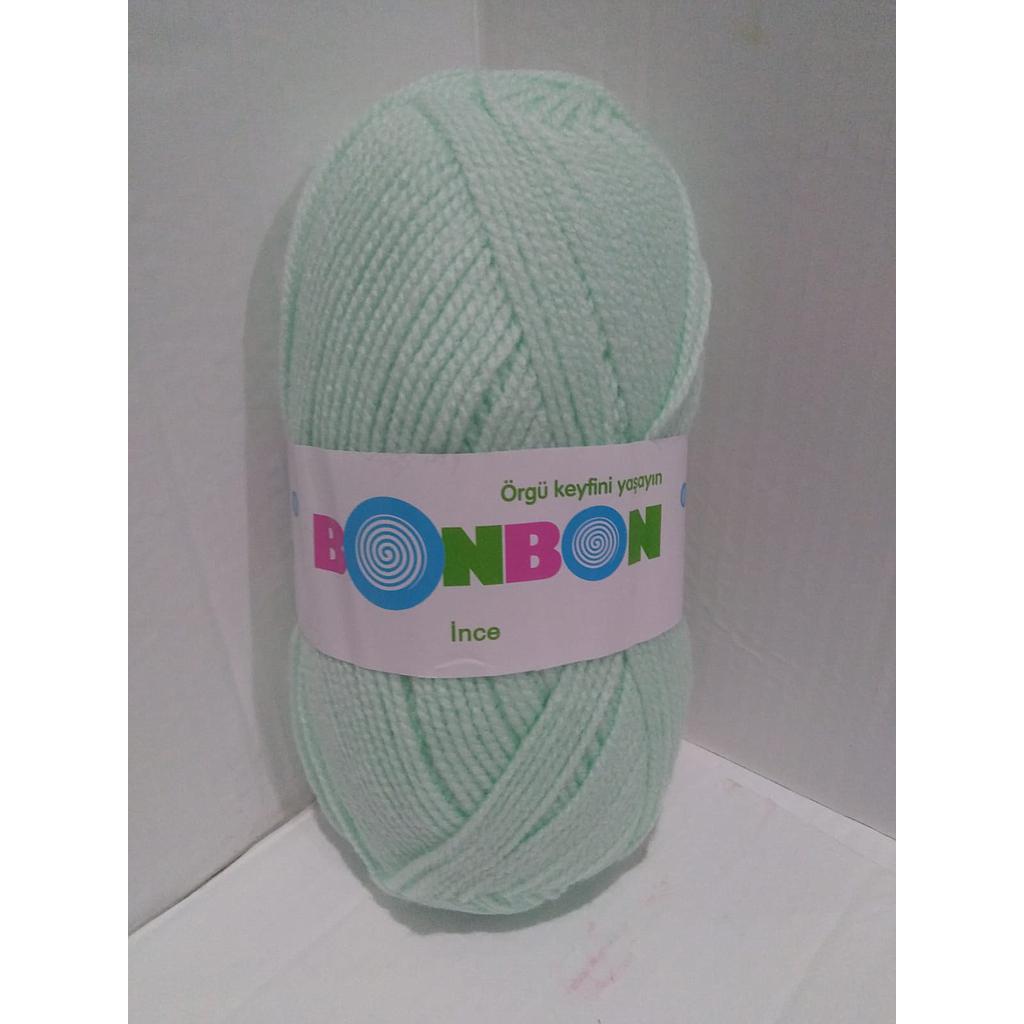 LANA 100 GRS BONBON INCE VERDE AGUA