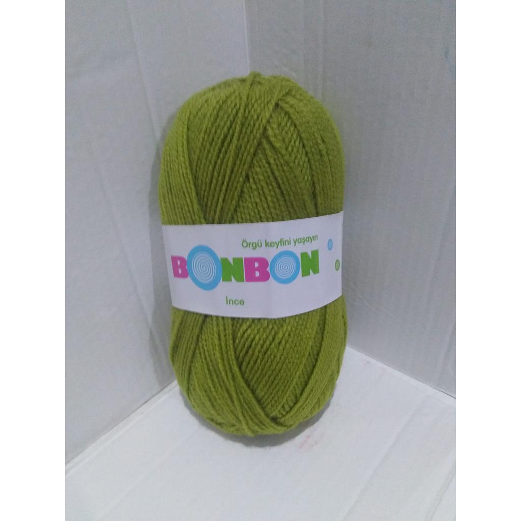 LANA 100 GRS BONBON INCE VERDE MANZANA