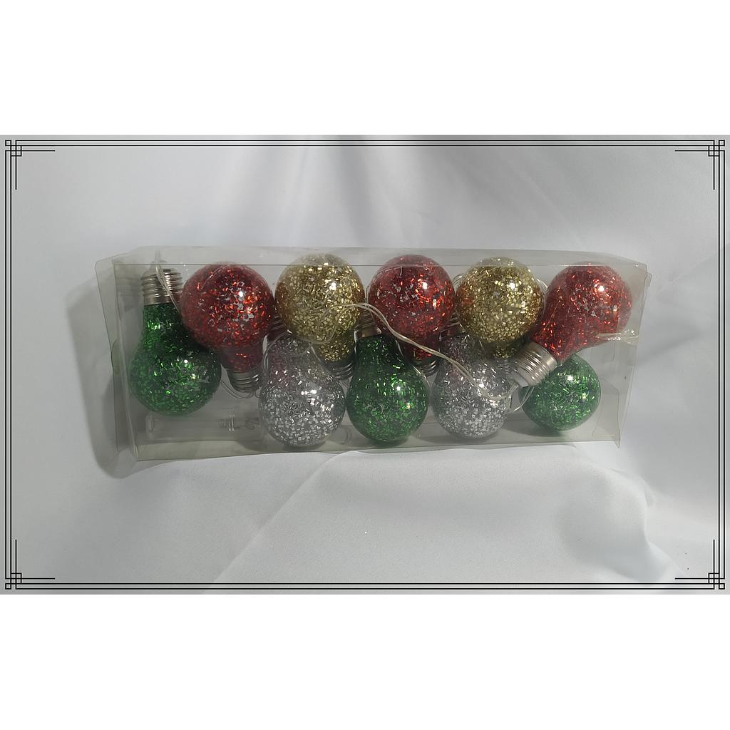 LUCES X10 LED BOMBITA GRANDE CRAQUELADA COLOR
