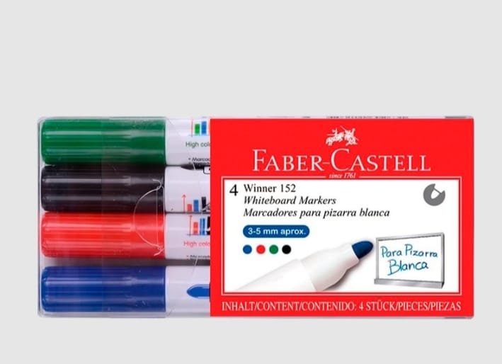 MARCADOR P/PIZARRA x4 faber