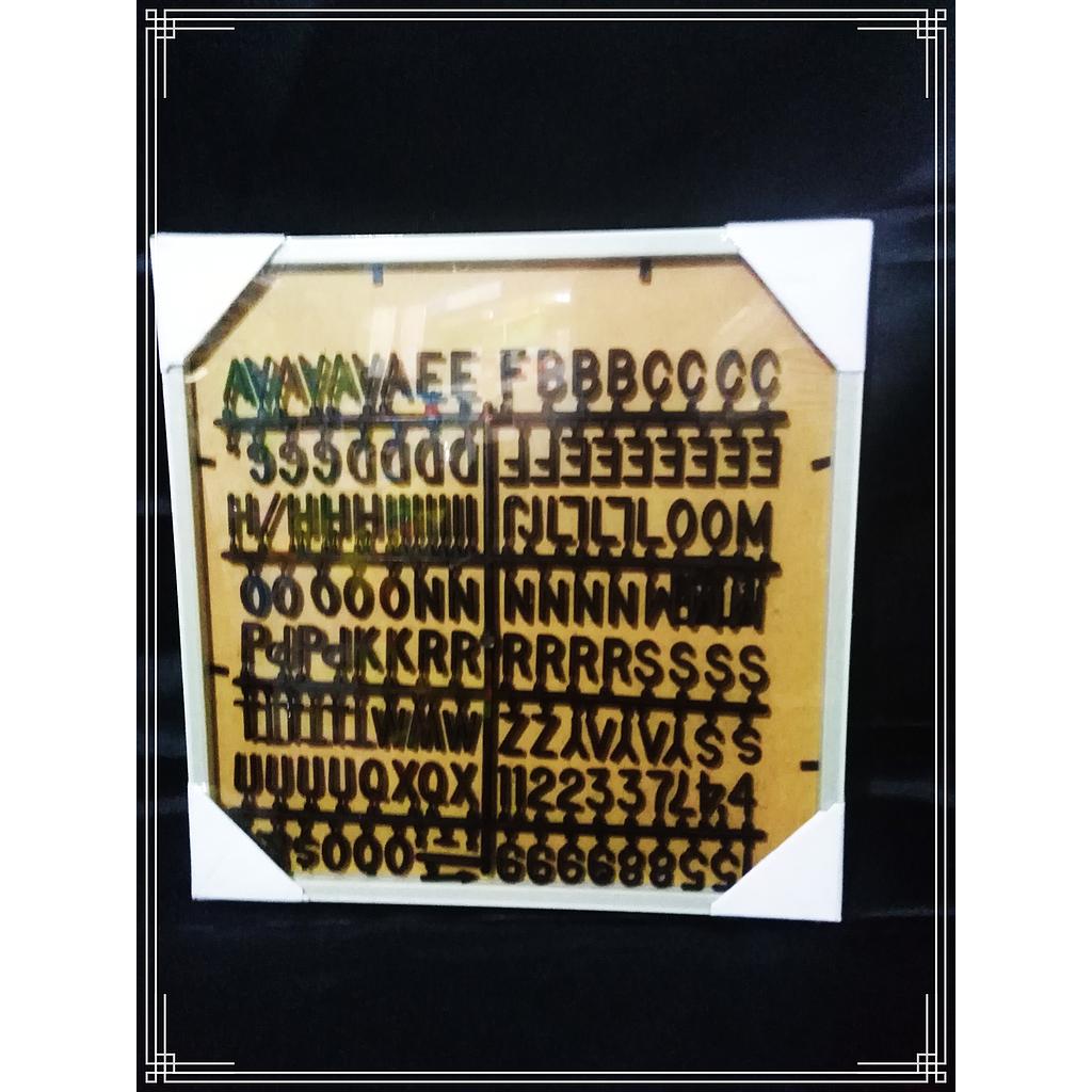 MARCO P/MENSAJES C/LETRAS NEGRO PLASTICAS
