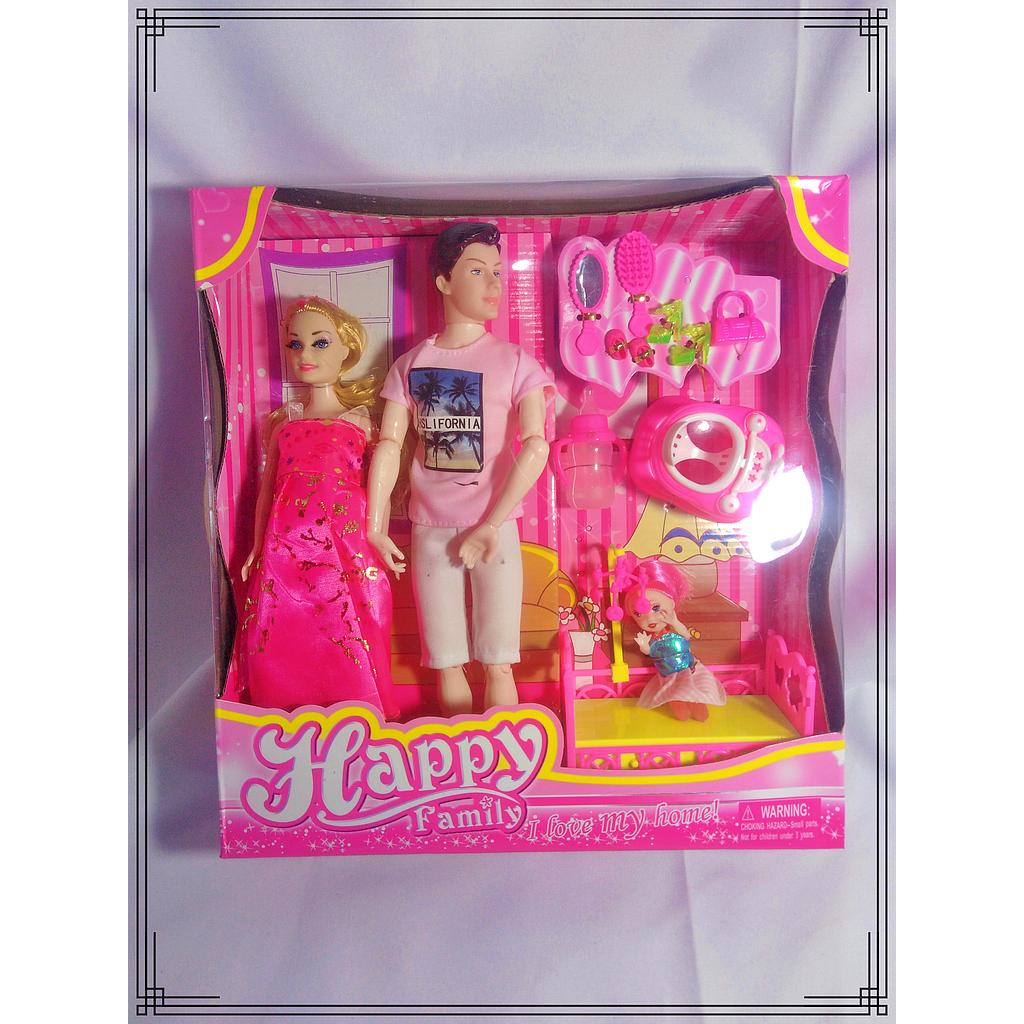 MUÑECA CON FAMILIA 14PIEZAS