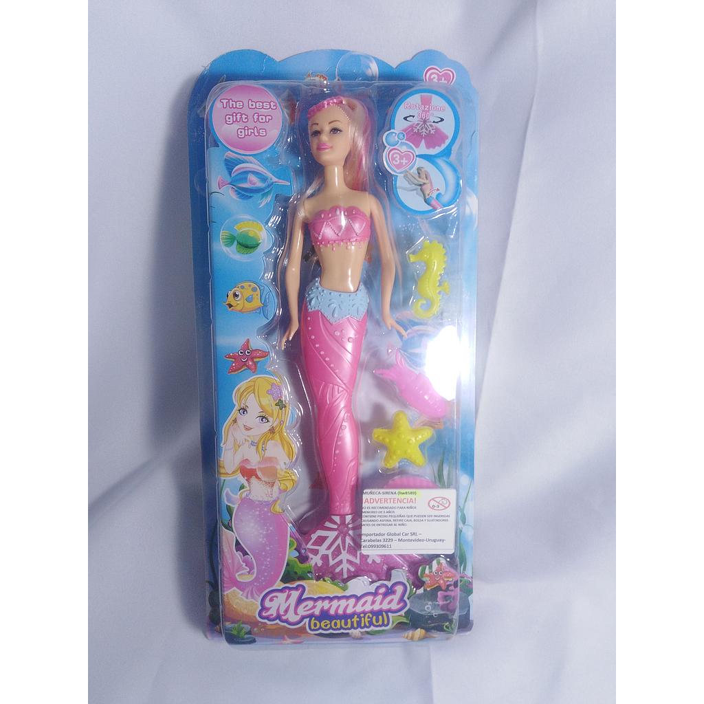 MUÑECA SIRENA ARTICULADA 5PZ