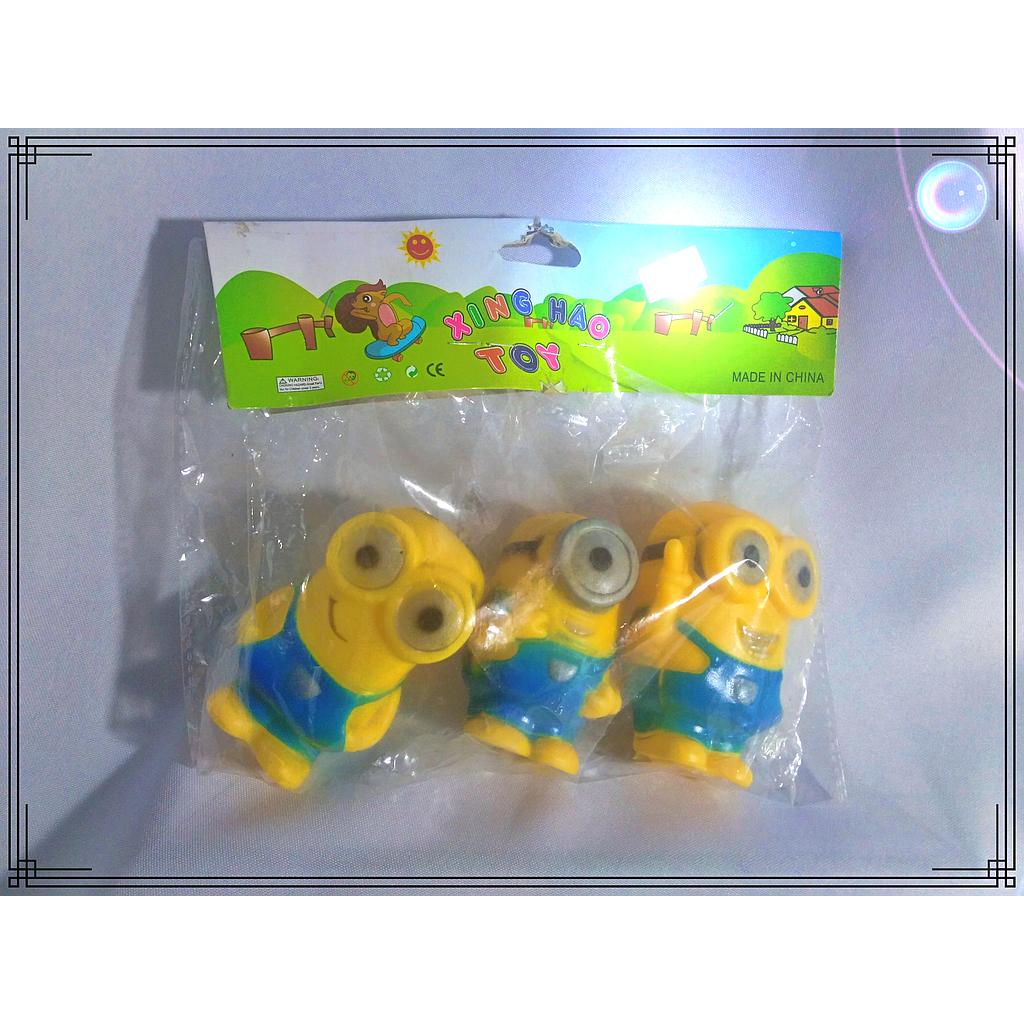 MUÑECO GOMA C/CHIFLE X3 MINIONS