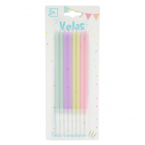VELA X8 LARGAS COLORES PASTEL
